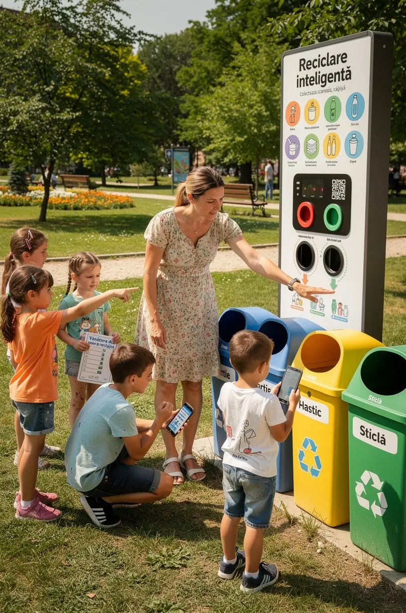 Imagine ilustrativă cu un dispozitiv inteligent instalat pe o stradă urbană pentru monitorizarea calității aerului.